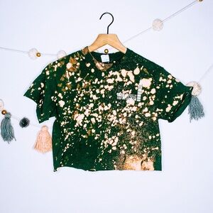 VINTAGE y2k London USF hand crop bleach tee